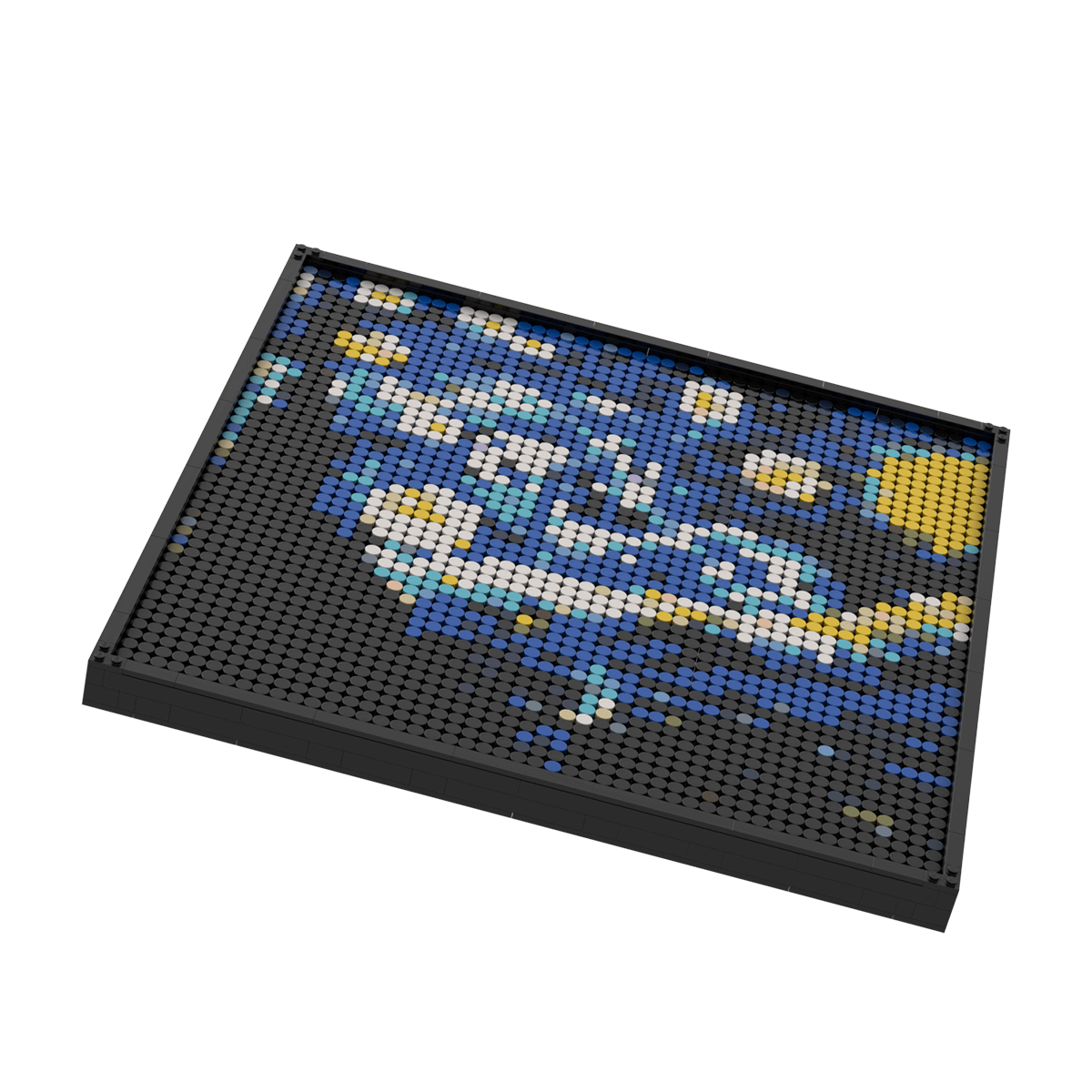 Pixel Brick Art Kit – Starry Night Inspired by Van Gogh