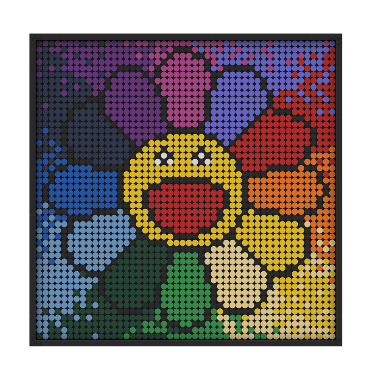 Pixel Brick Art Kit – Colorful Smiling Flower
