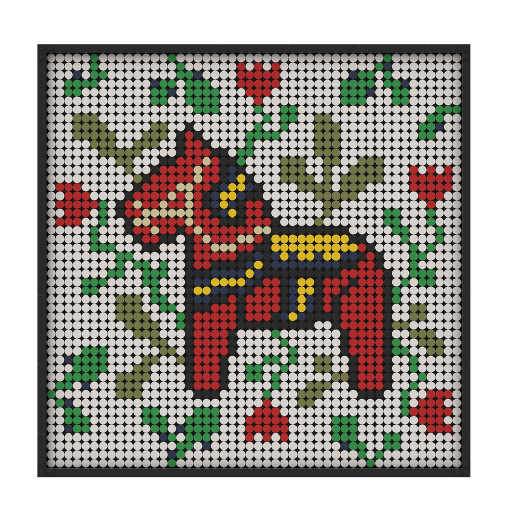 Pixel Brick Art Kits - Rainbow Dala Horse
