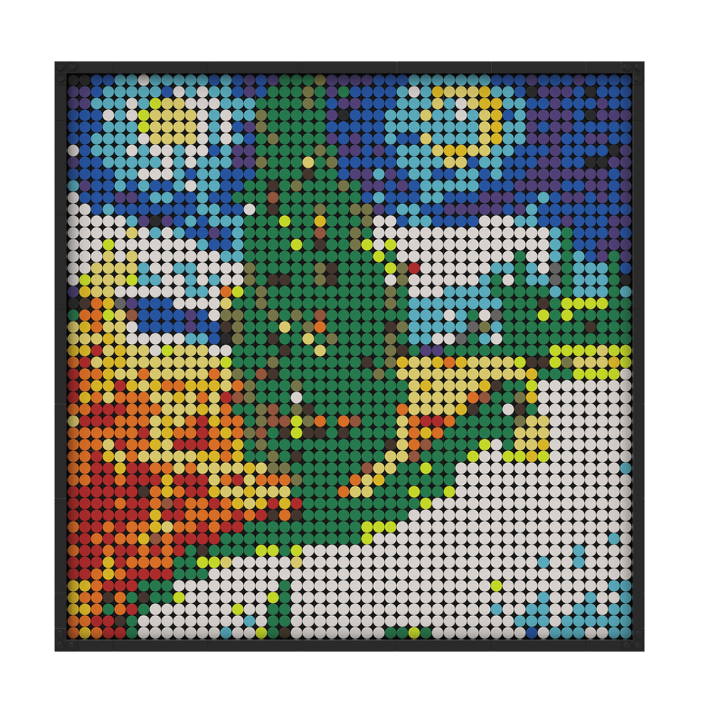 Pixel Brick Art Kit – Starry Road with Cypress